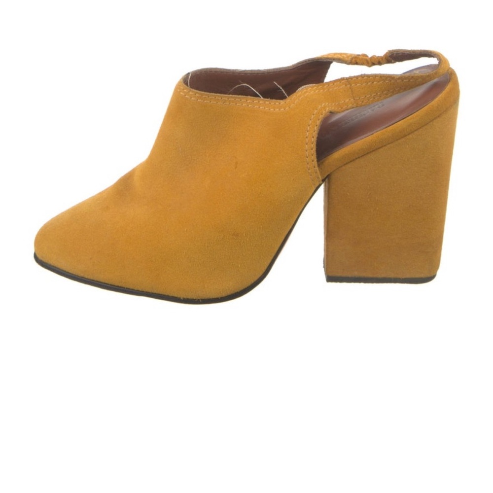 Rachael Comey Elegant Mustard Block Heel Mules